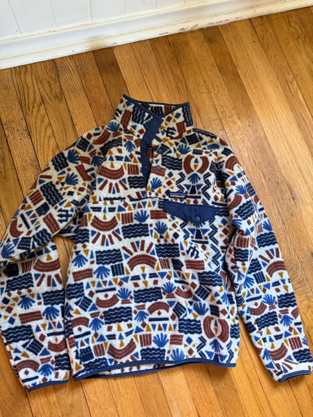 Patagonia Synchilla Snap T Fleece Pullover Womens XS Southwestern Aztec Tribal